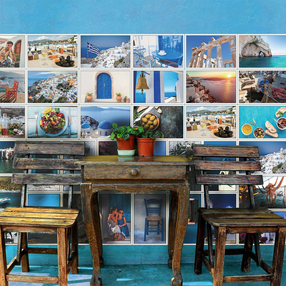 Walplus Blue Vintage Inspired Artistic Collage Print Wall Mural 180 x 120cm Image 4