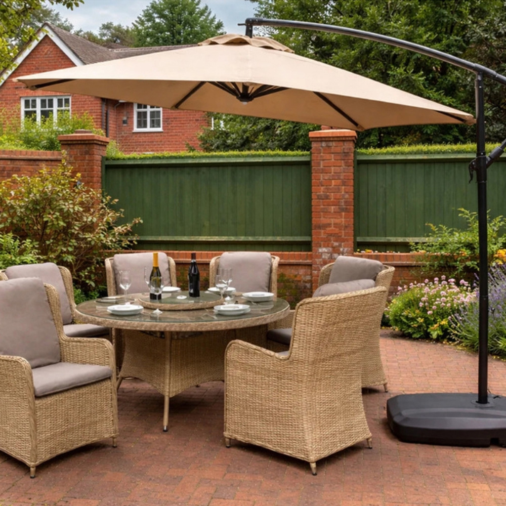 Glendale Mocha Crank and Tilt Cantilever Parasol 3m Image 2