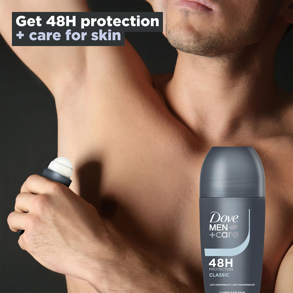 Dove Men + Care Classic Anti-Perspirant 48H Protection Deodorant Roll On 50ml 24 Pack Image 2