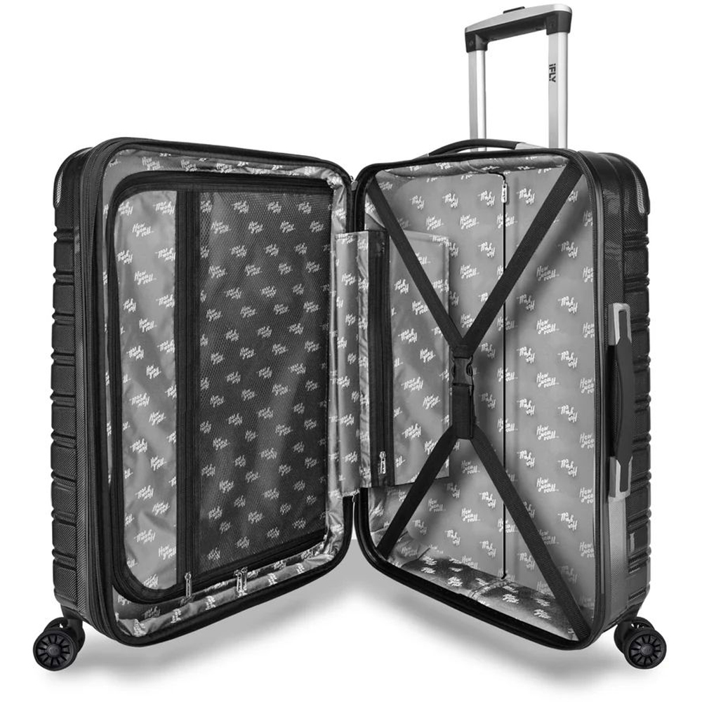 iFLY 3 Piece Jet Black Fibertech Hard Shell Spinner Travel Luggage Set Image 2