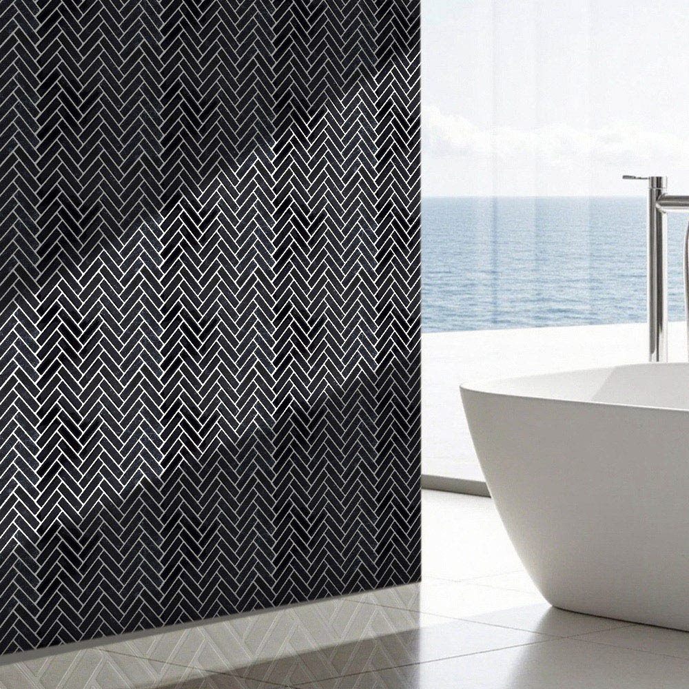 Living and Home Black and White Self Adhesive Wall Sticker 10 Pack Image 1