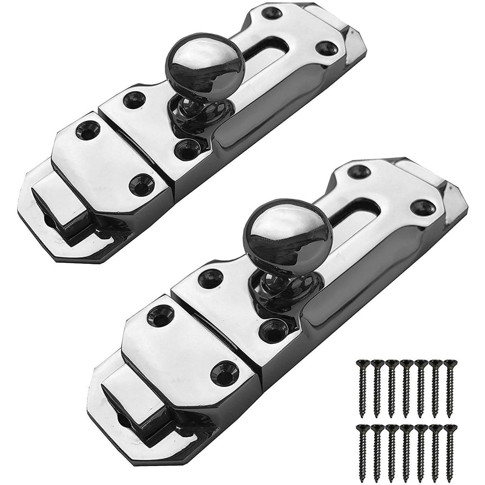 Golden Grace Polished Chrome Sliding Door Bolt 100mm 2 Pack Image 1