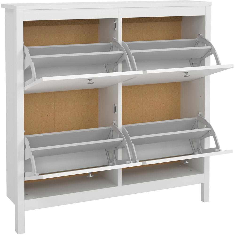Florence Madrid 4 Flip Down Doors White Shoe Cabinet Image 4