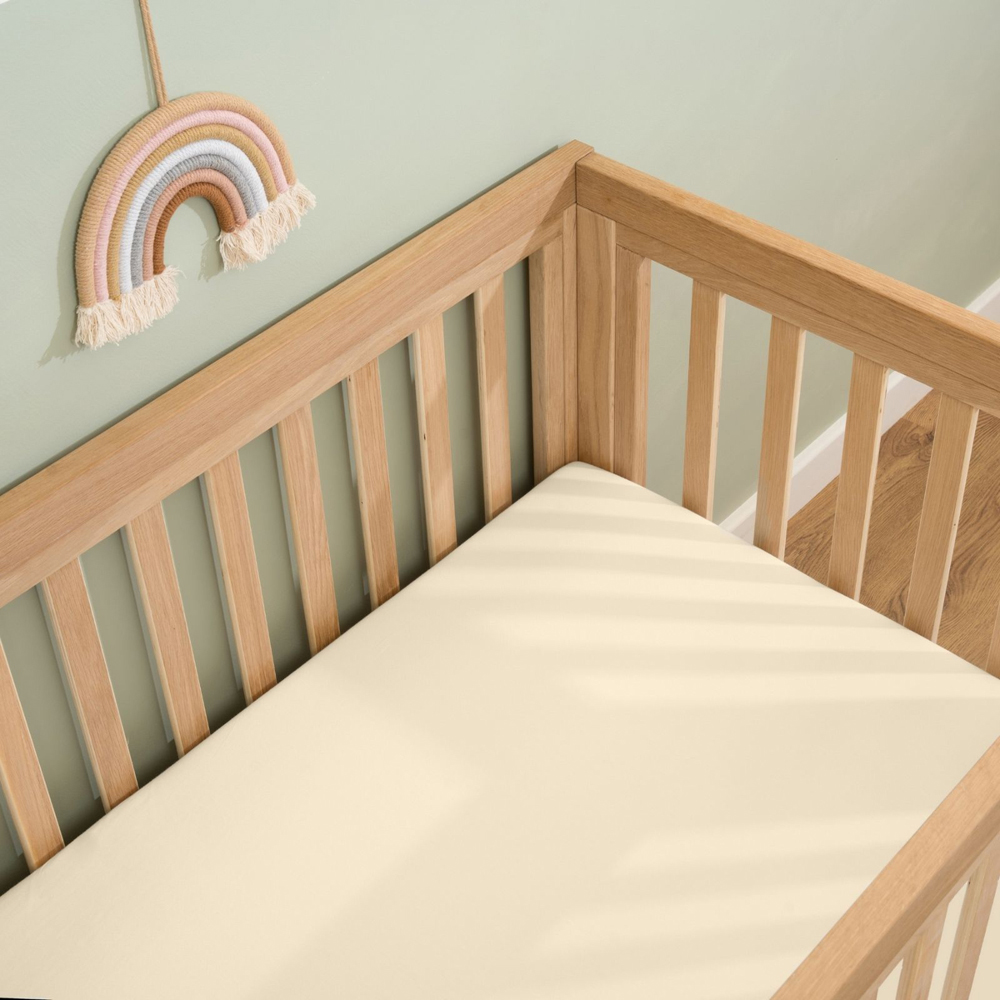 Clair de Lune Cream Organic Cotton Cot Bed Sheet 2 Pack Image 2