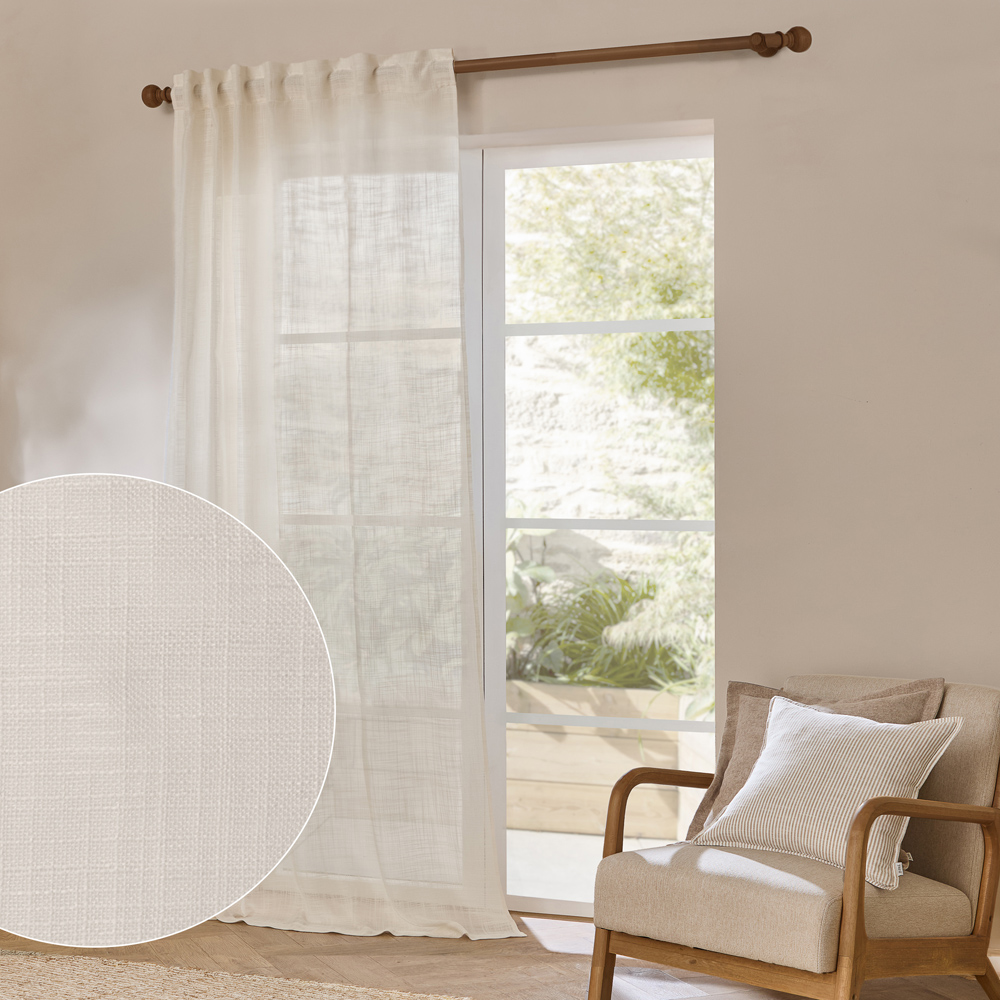 Yard Cirrus Pearl Woven Sheer Curtain Panel 140 x 250cm Image 2