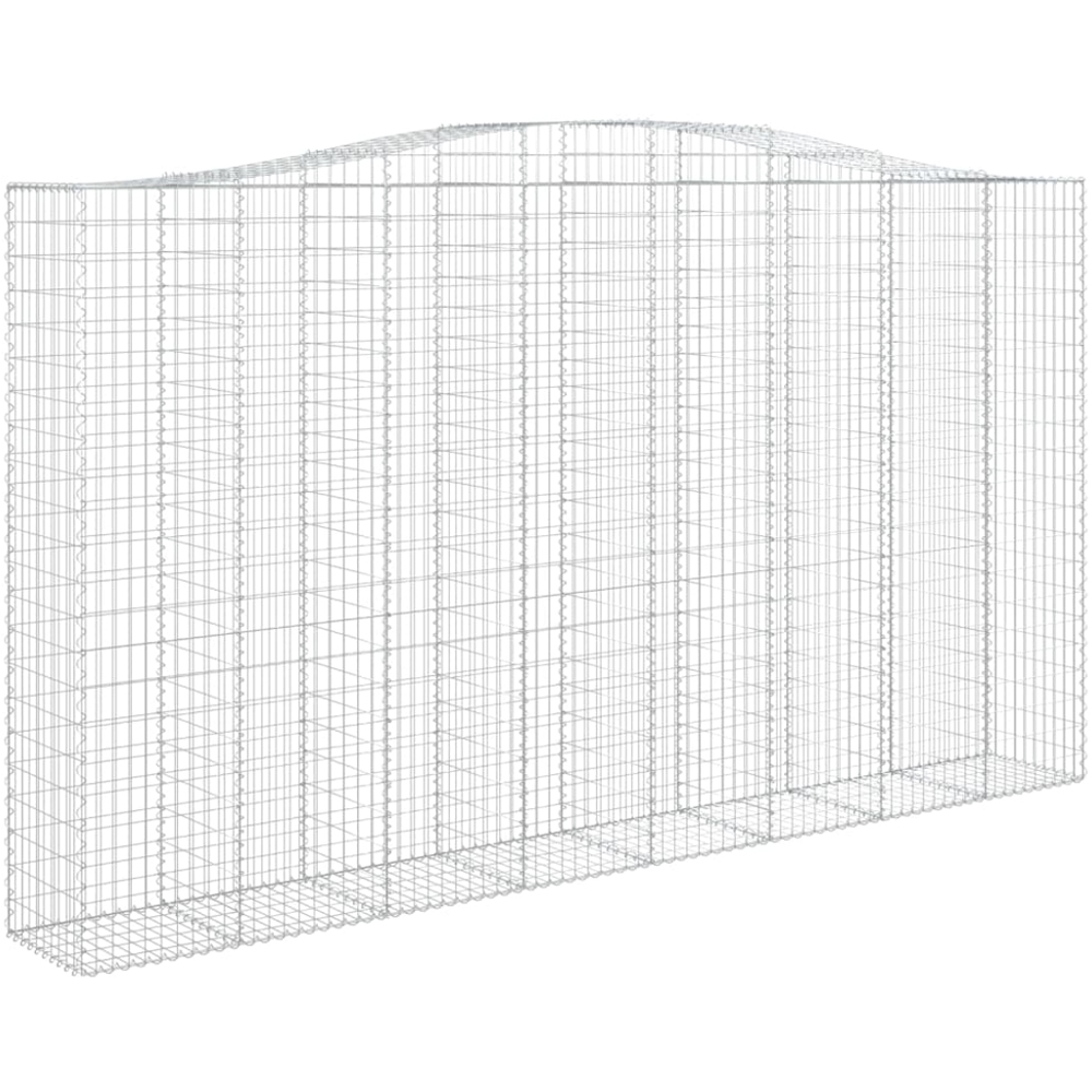 vidaXL Silver Galvanised Iron Arched Gabion Basket 400 x 50 x 220/240cm 7 Pack Image 1