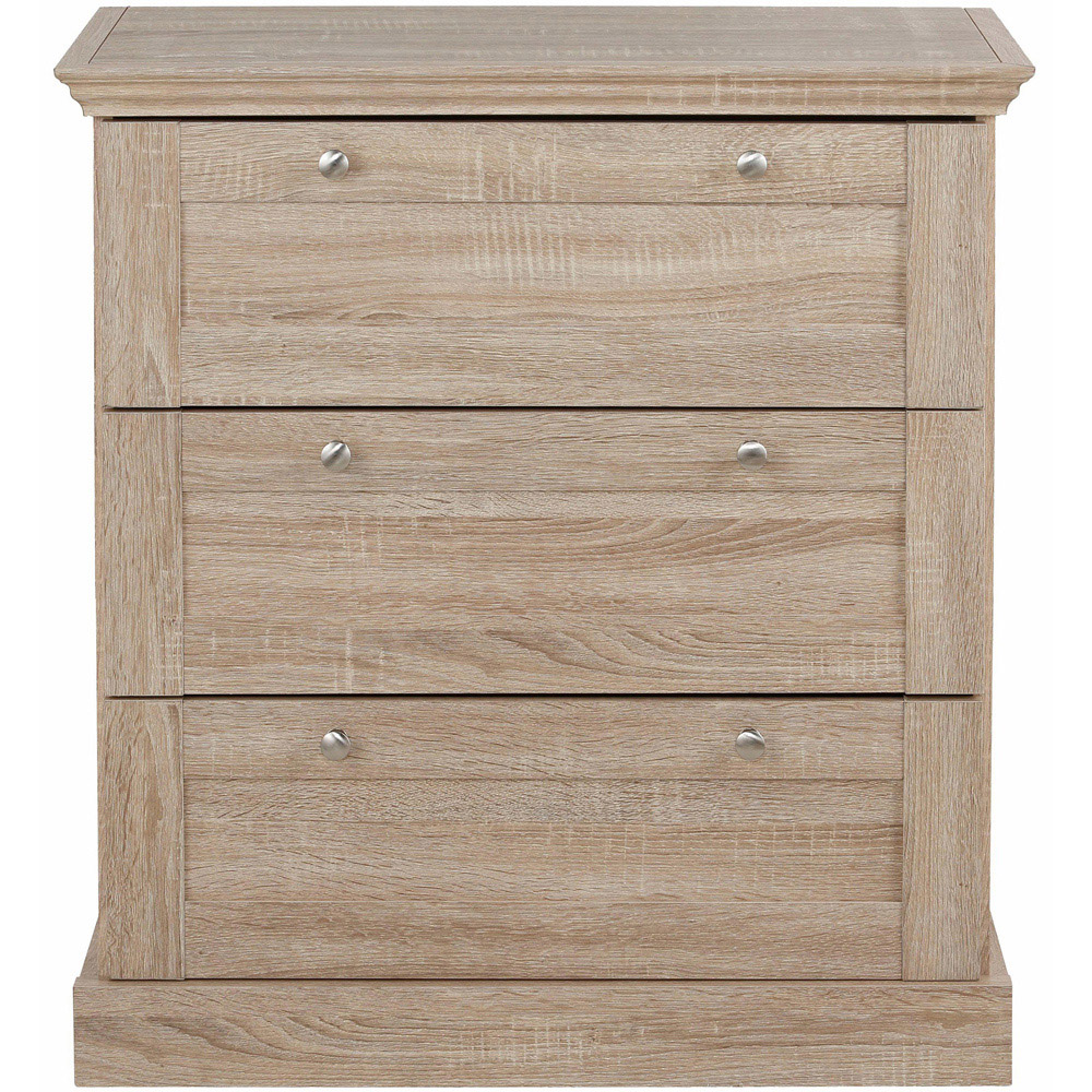 Loft24 Binz 3 Drawer Narrow Oak Chest of Drawers Image 5