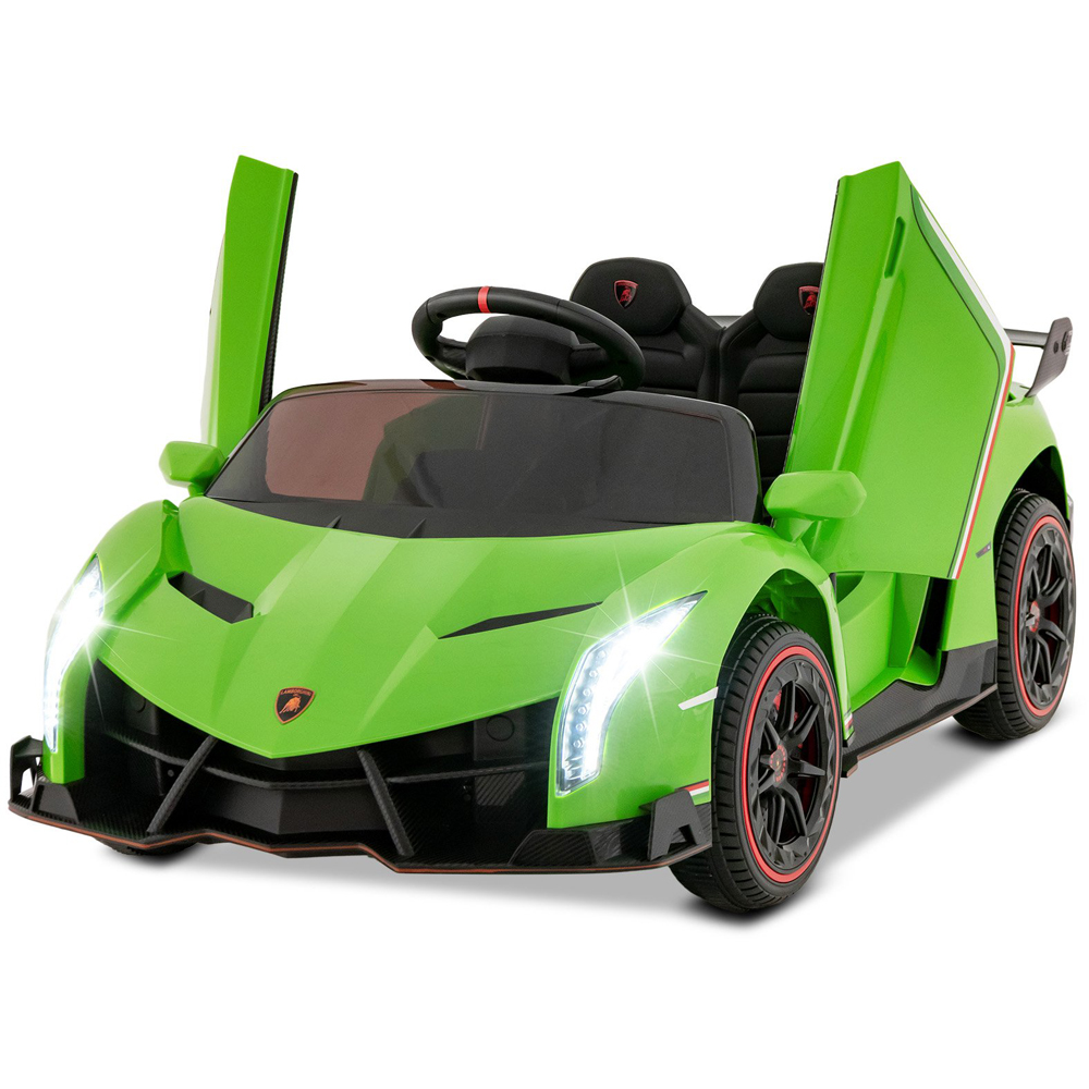 Costway Kids Green Lamborghini 4WD Ride On Sports Car with Taillight 12V Image 2