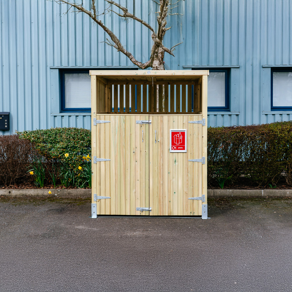 The Garden Village Whalley Commercial Euro 660L or 1100L Wheelie Bin Shed with Roof Image 2