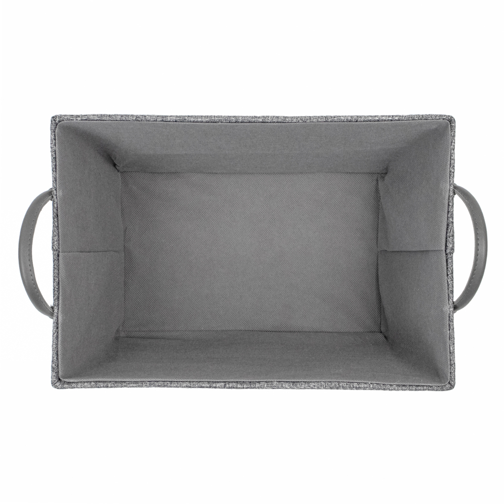 JVL Chroma Grey Rectangular Storage Basket with Handles Image 3