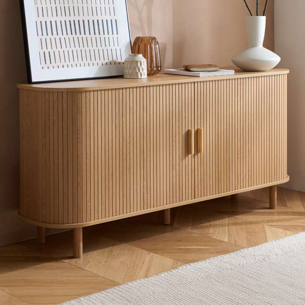 Birlea Axel 2 Door Fluted Brown Sideboard Image 1