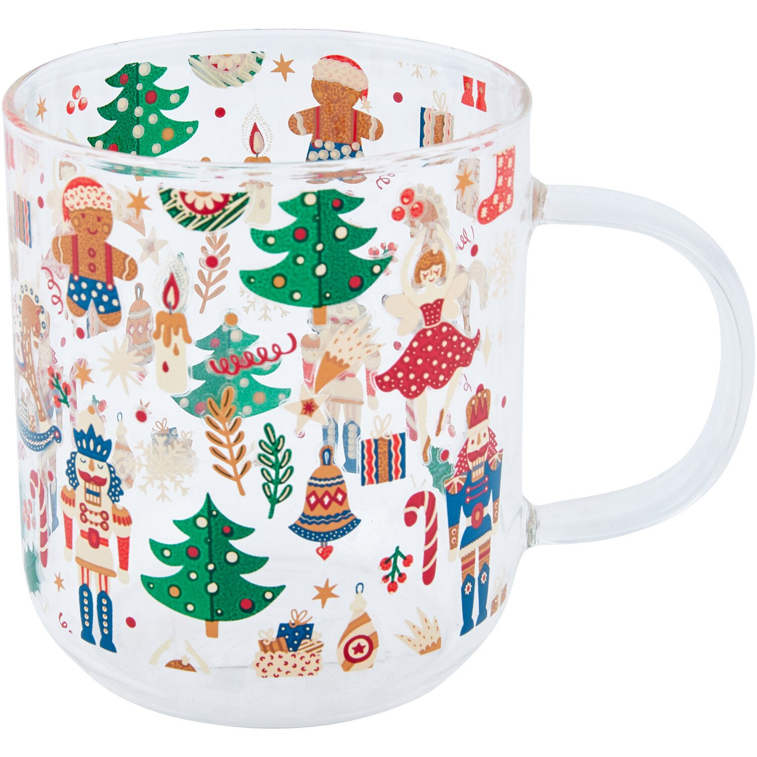 Xmas Print Borosilicate Glass Mug Image 1