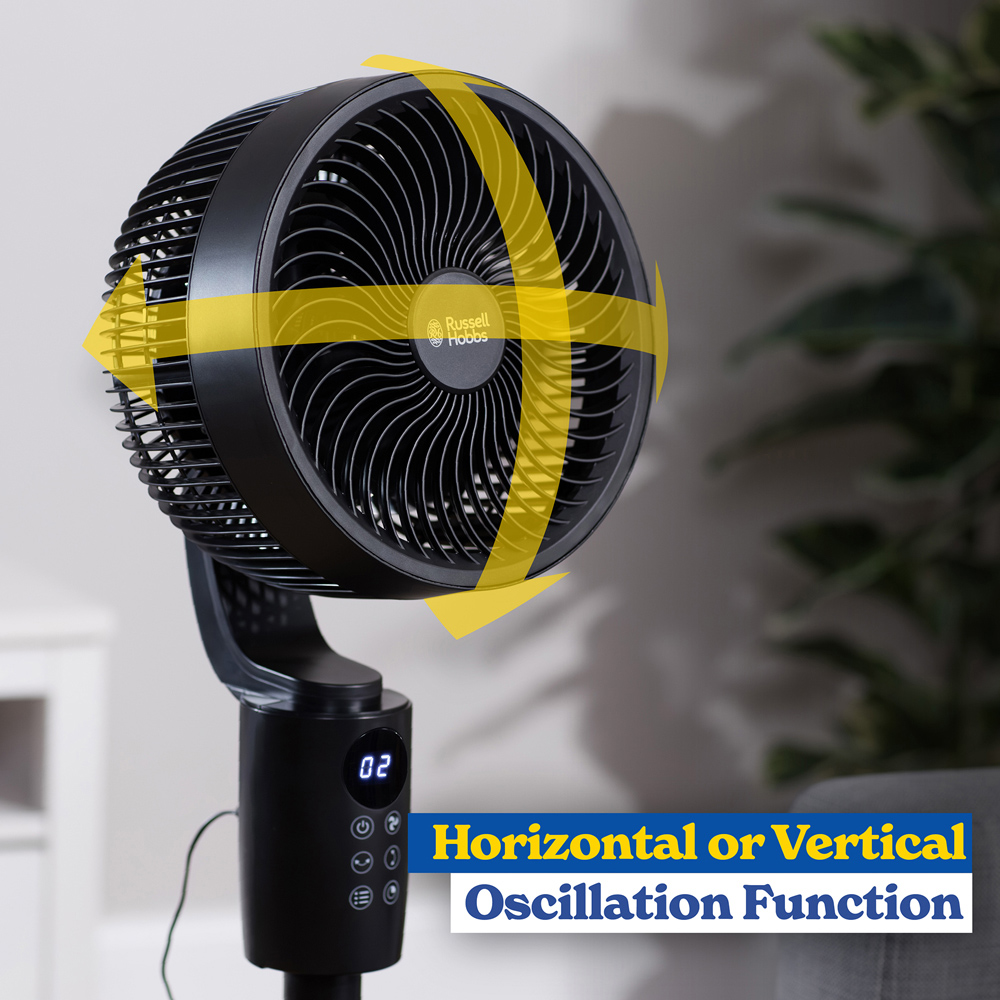 Russell Hobbs 3-in-1 Black Height Adjustable Oscillating Pedestal Circulator Fan with Remote 40 inch Image 6