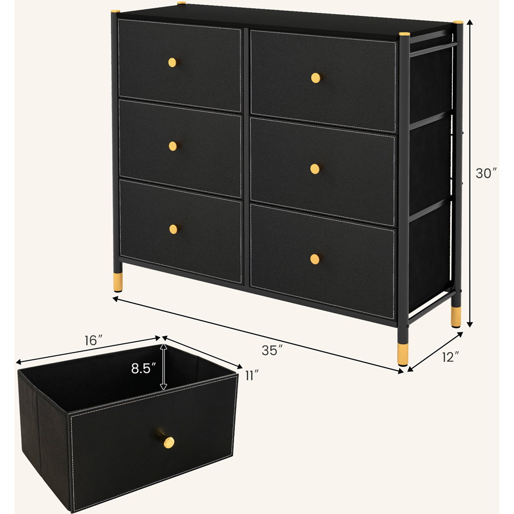 Costway 6 Drawer Chest of Drawers Image 9