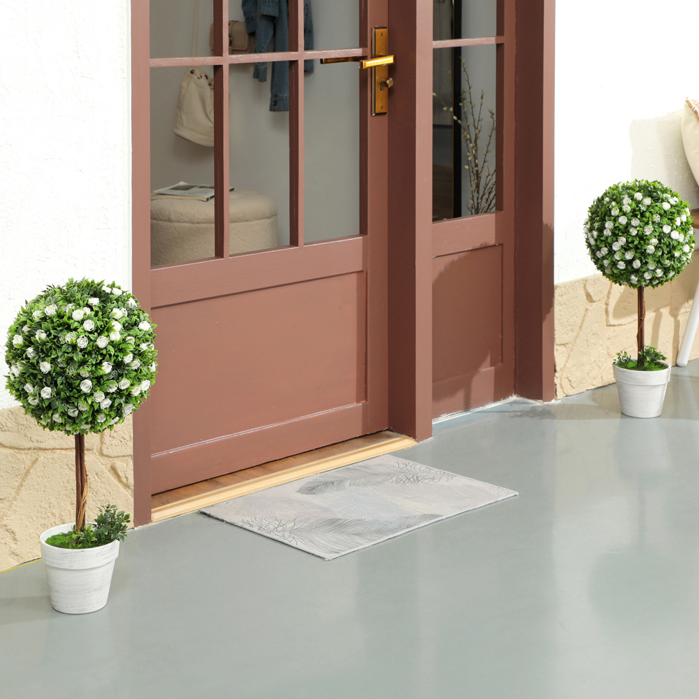 Portland White Rose Flower Artificial Plants in Pot 60cm 2 Pack Image 2