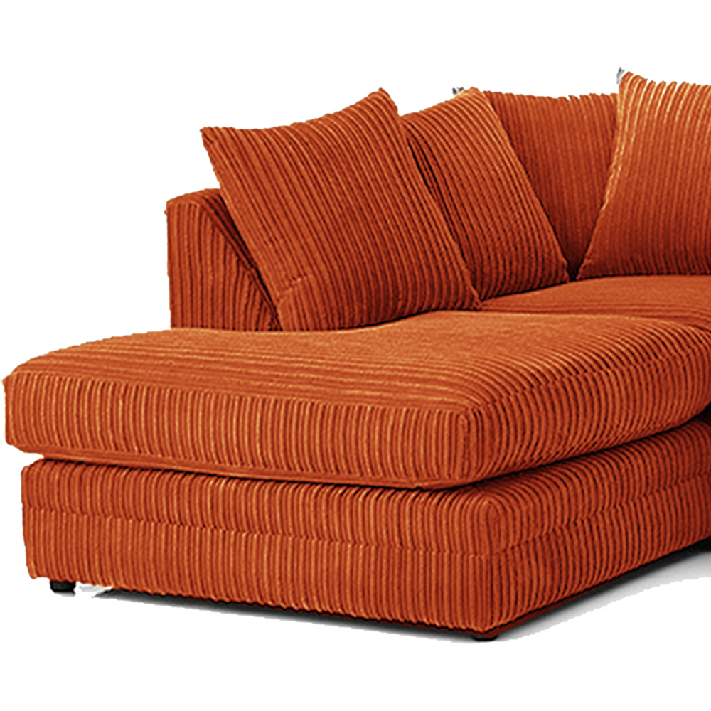 Luxor 3 Seater Orange Jumbo Cord Left Hand Facing Corner Sofa Image 3