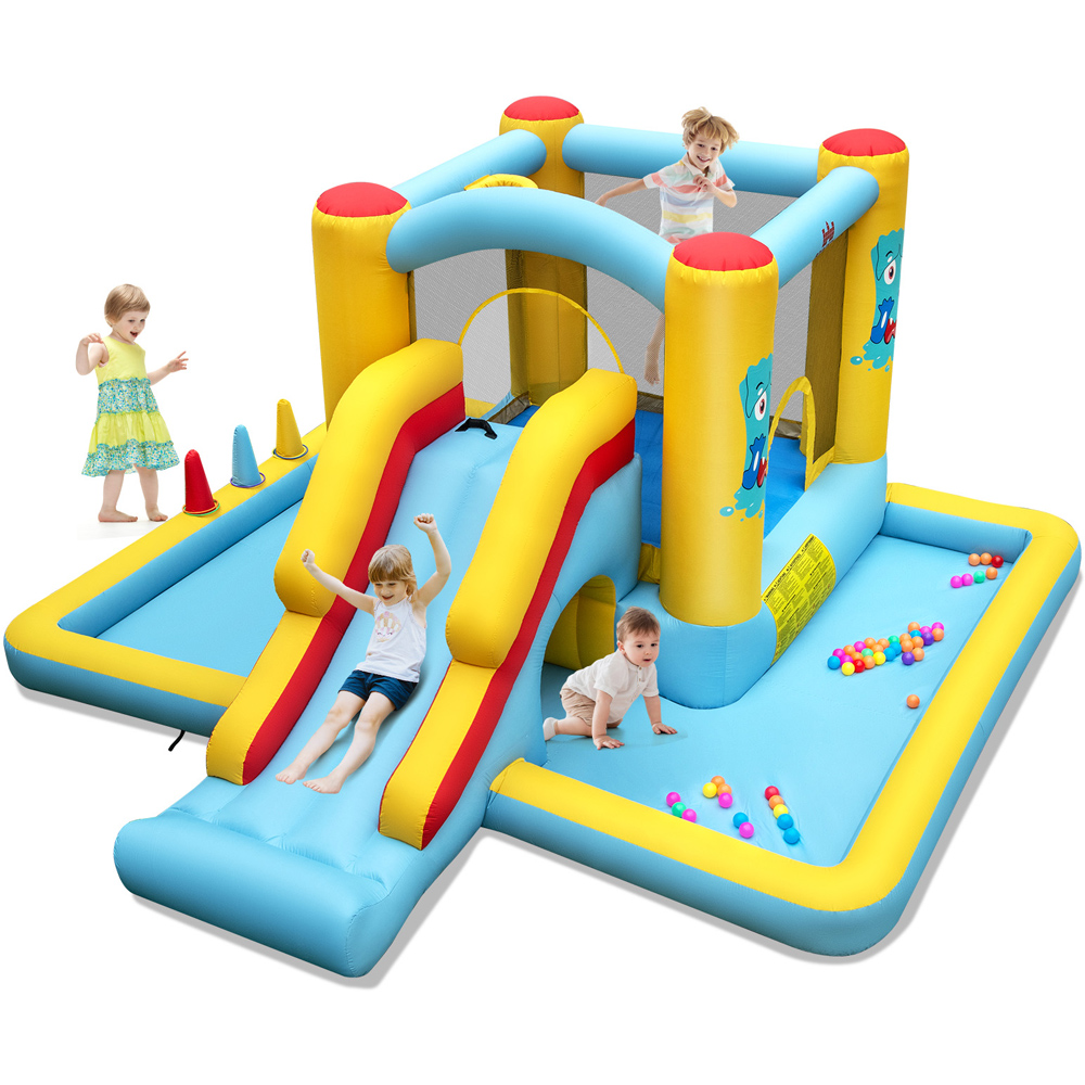 Costway Inflatable Bouncy Castle with Slide and Tunnel Image 2