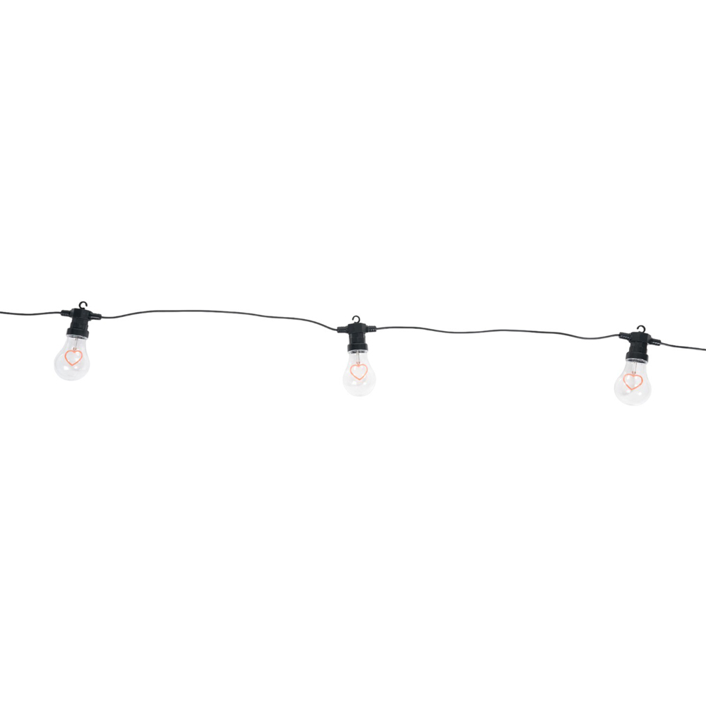 Neon Heart Bulb String Light Pink Image 3
