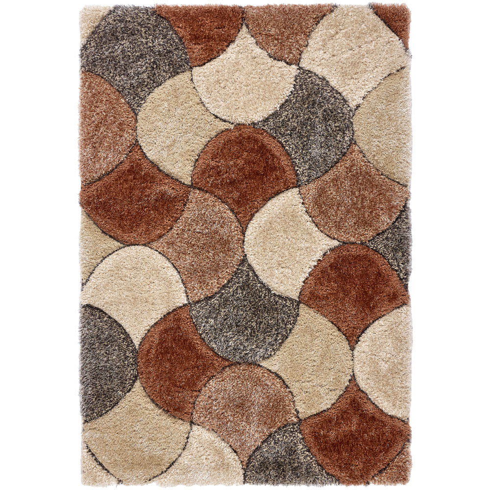 Origins 3D Scallop Ox Red Terracotta Rug 120 x 170cm Image 1