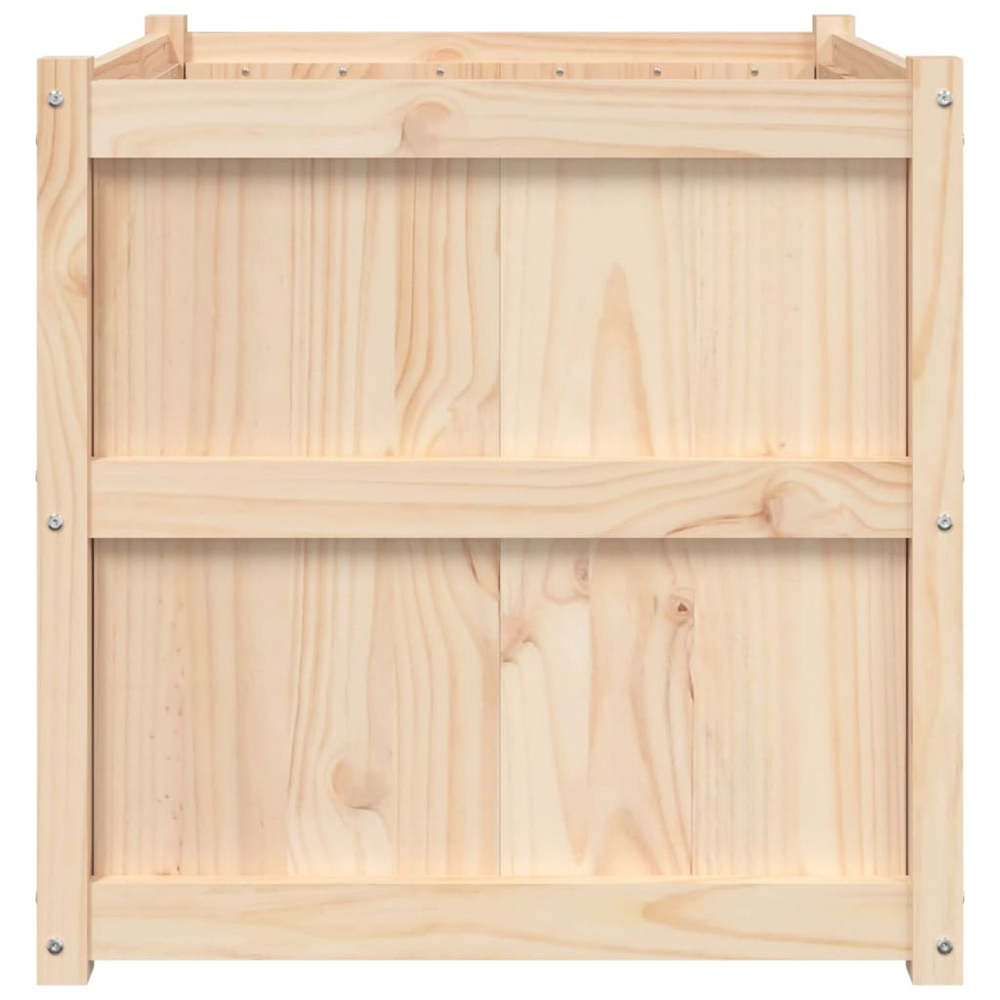 vidaXL Natural Solid Pine Wood Garden Planter 70cm Image 5