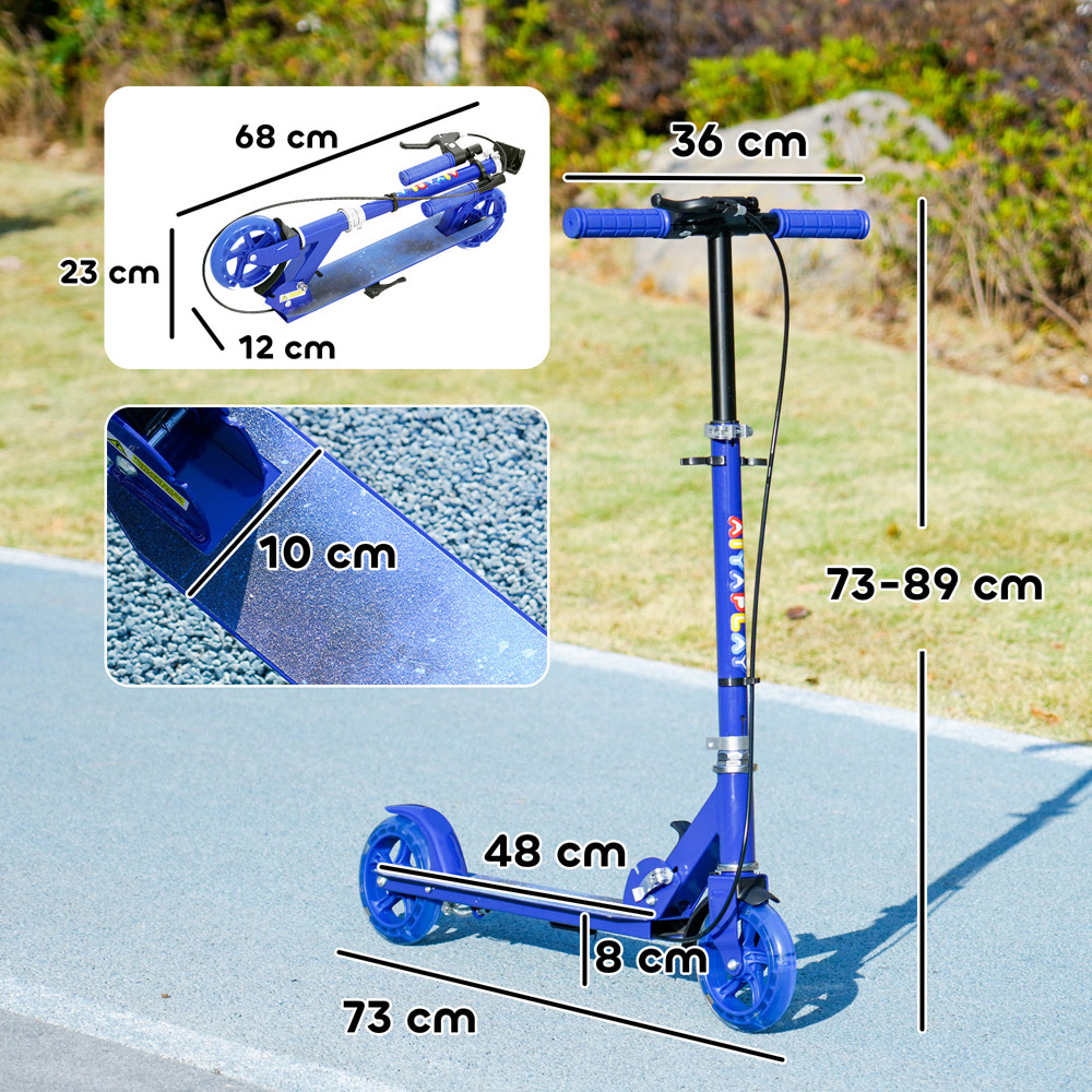 Tommy Toys AIYAPLAY Blue Adjustable Handle Folding Kids Kick Scooter Image 9