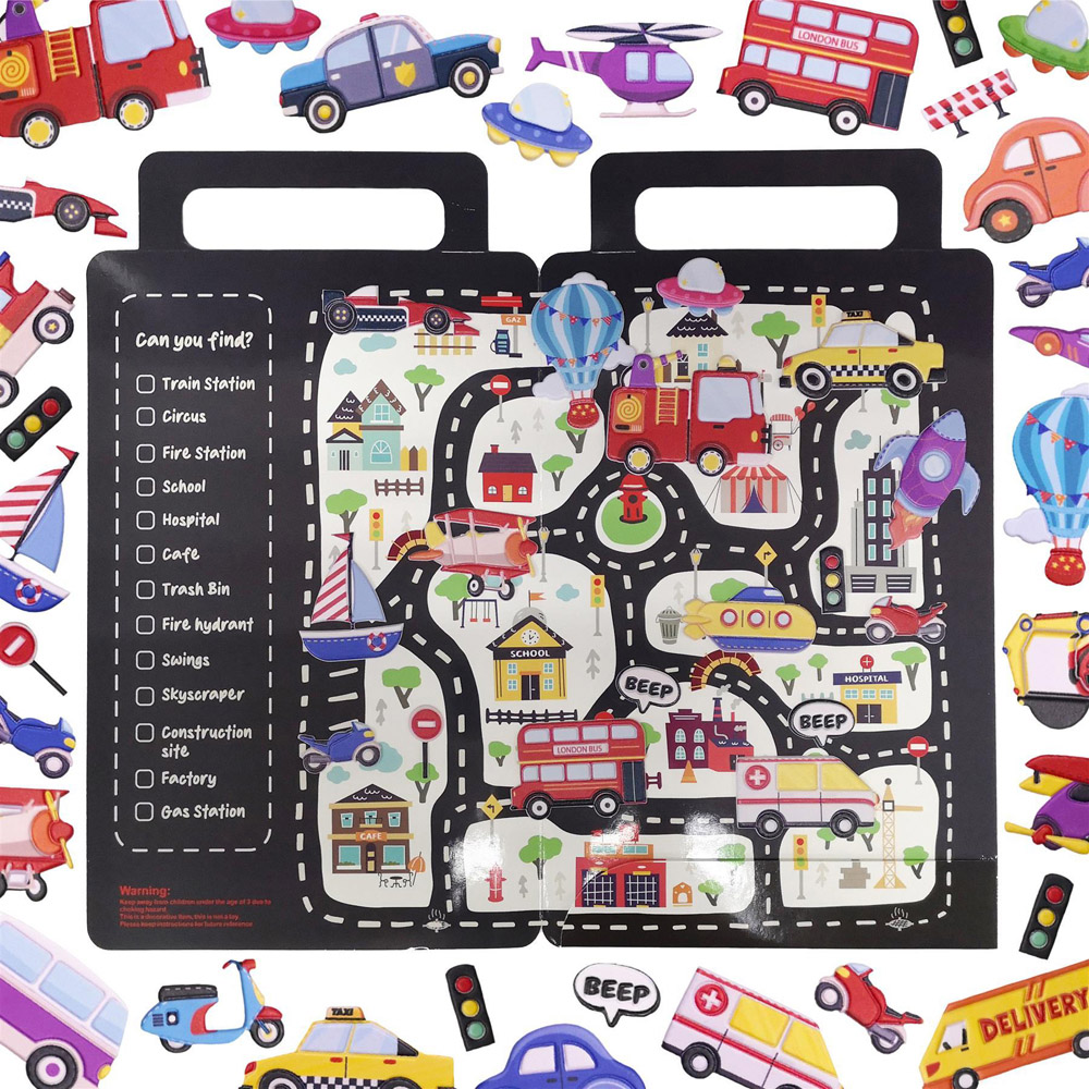 Walplus Toy Transportation Double Sided Reusable Foam Window Sticker 50 Piece Image 3