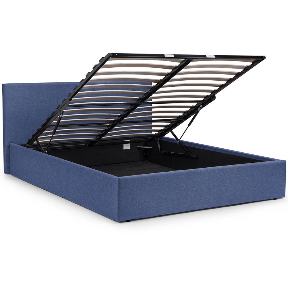 Julian Bowen Rialto Double Dark Blue Linen Lift Up Storage Bed Image 5