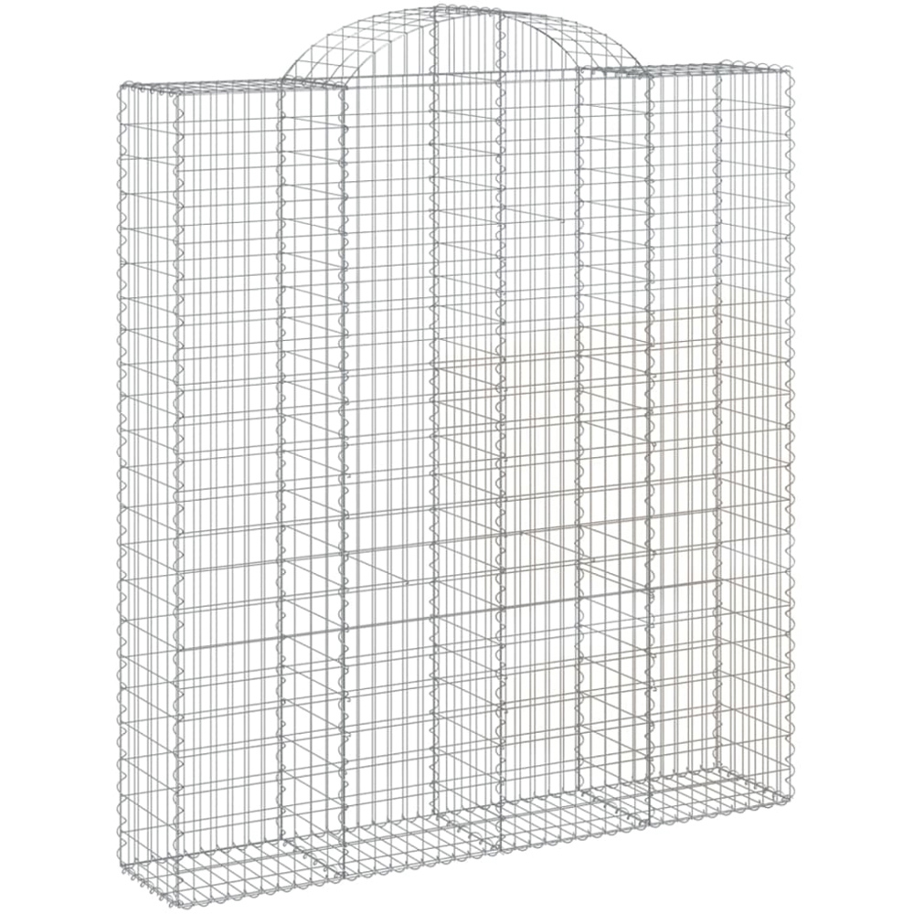 vidaXL Silver Galvanised Iron Gabion Basket 200 x 50 x 220/240cm Image 1