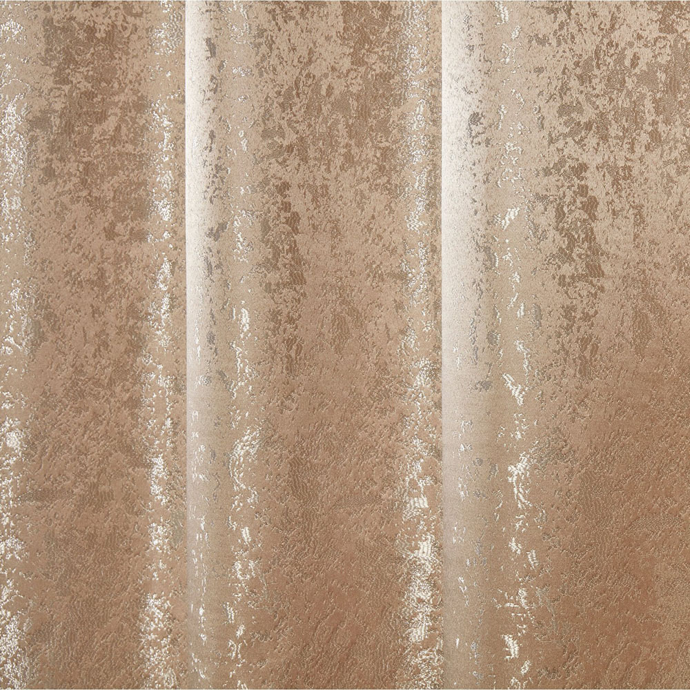 Divante Serene Champagne Jacquard Eyelet Curtains 229 x 229cm Image 3