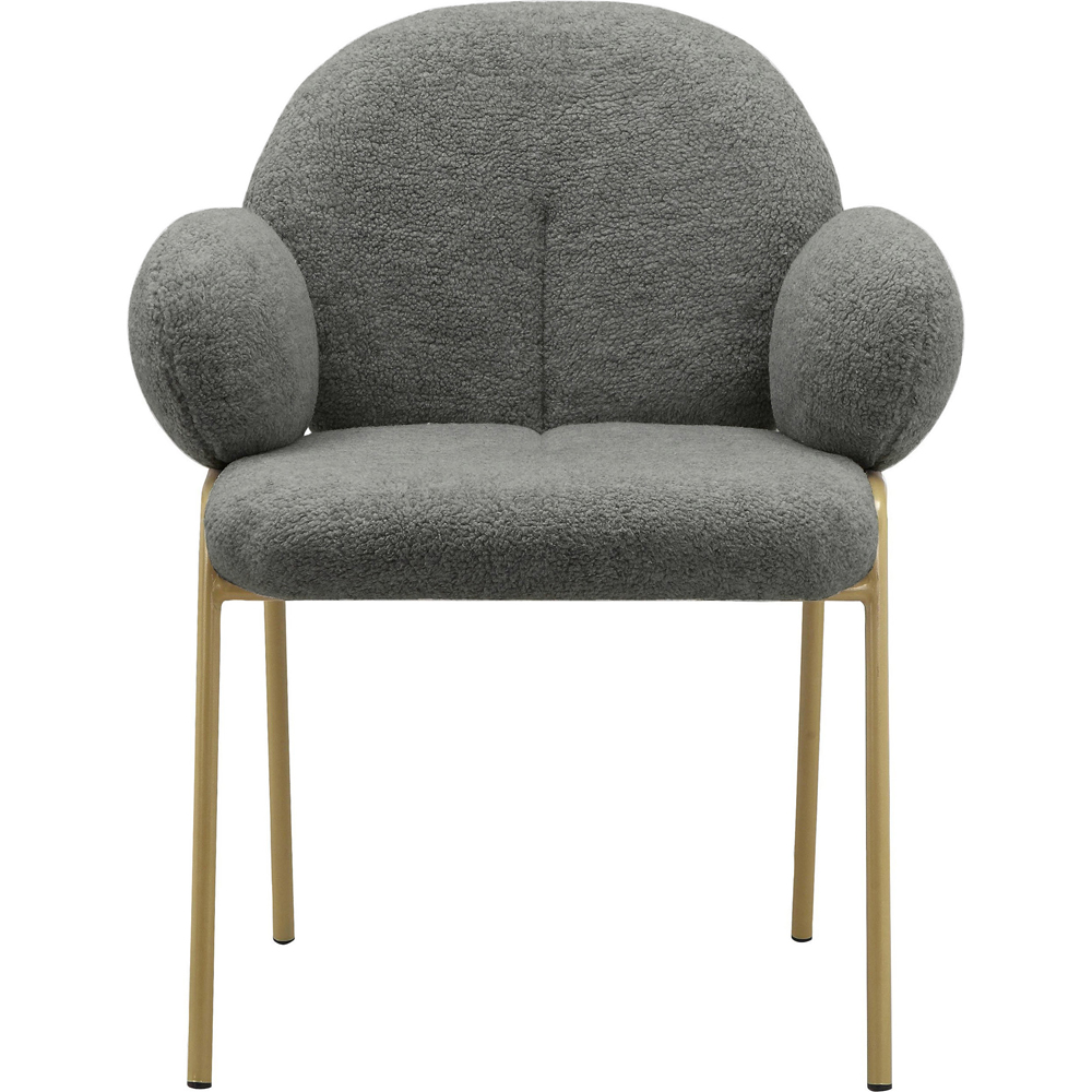 Dorel Iwama Set of 2 Dark Grey Teddy Fabric Dining Chair Image 3