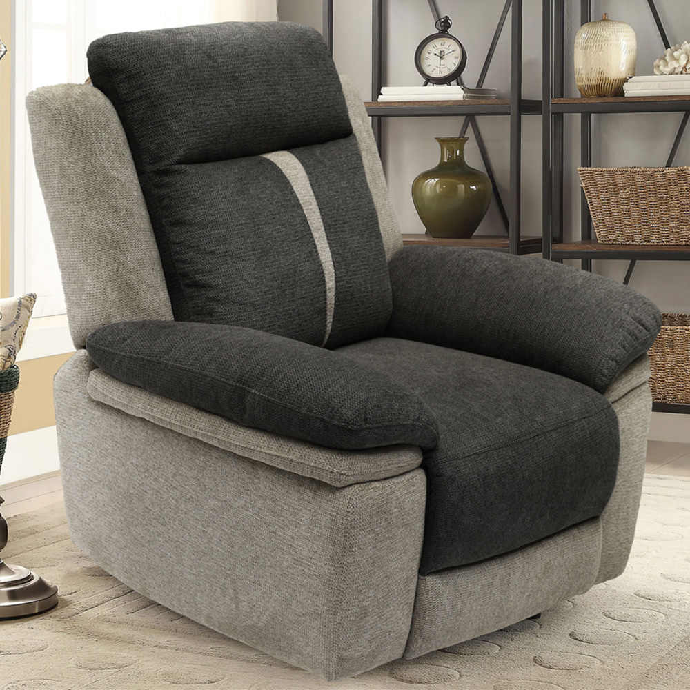 Comfy Living Grey Manual Recliner Chair Image 1