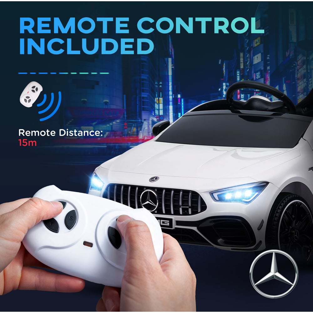 Tommy Toys White Mercedes Benz AMG CLA 45 Licensed Ride on Car 12V Image 8
