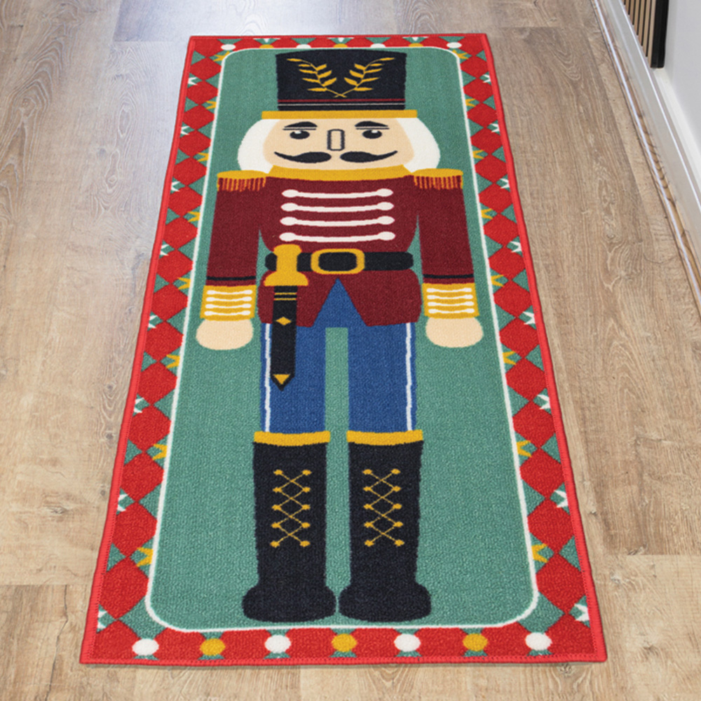 JVL Premium Christmas Nutcracker Nylon Pile Washable Runner 50 x 150cm Image 1