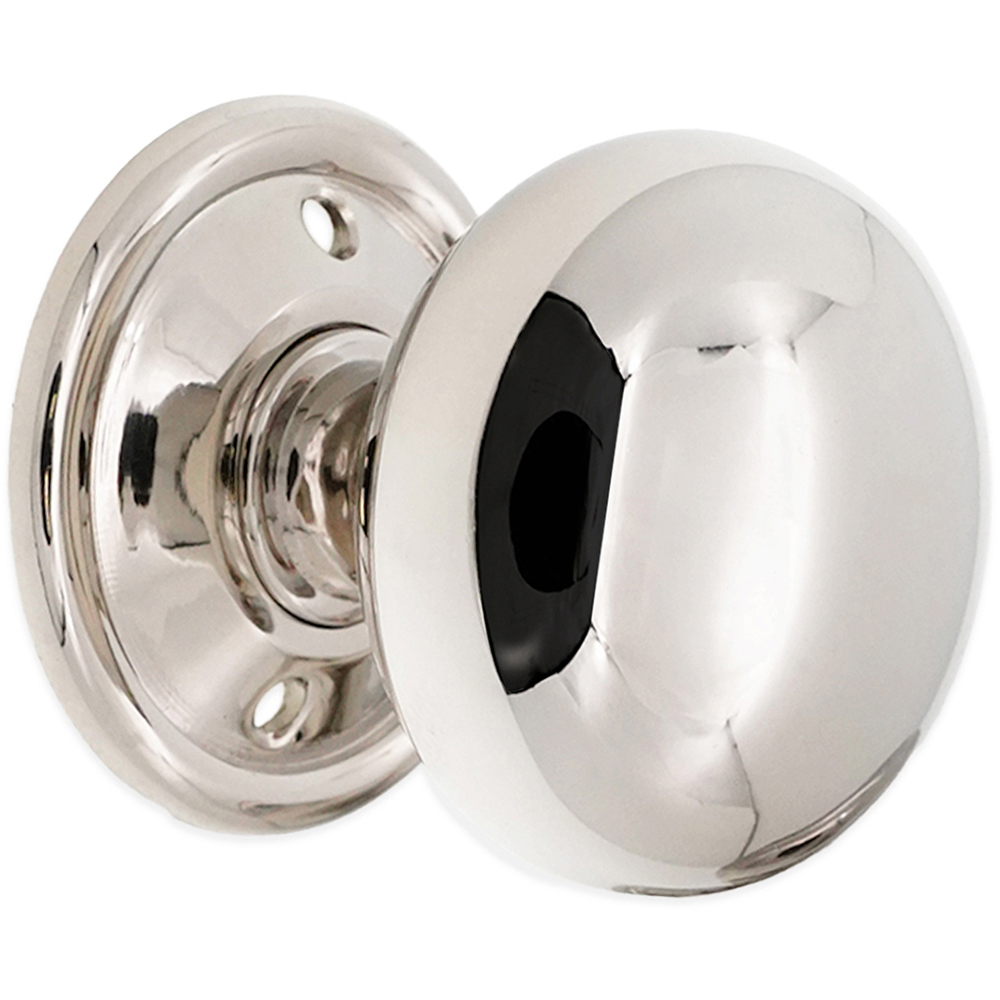 Spira Brass Polished Nickel Cottage Large 50mm Rim and Mortice Door Knob 2 Pack Image 3