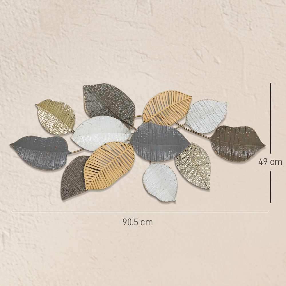 Portland Leaf Design Metal Wall Art 49 x 90.5cm Image 9