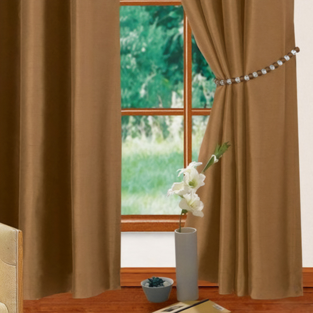 Intimates Natasha Latte and Cream Eyelet Curtains 229 x 183cm Image 3