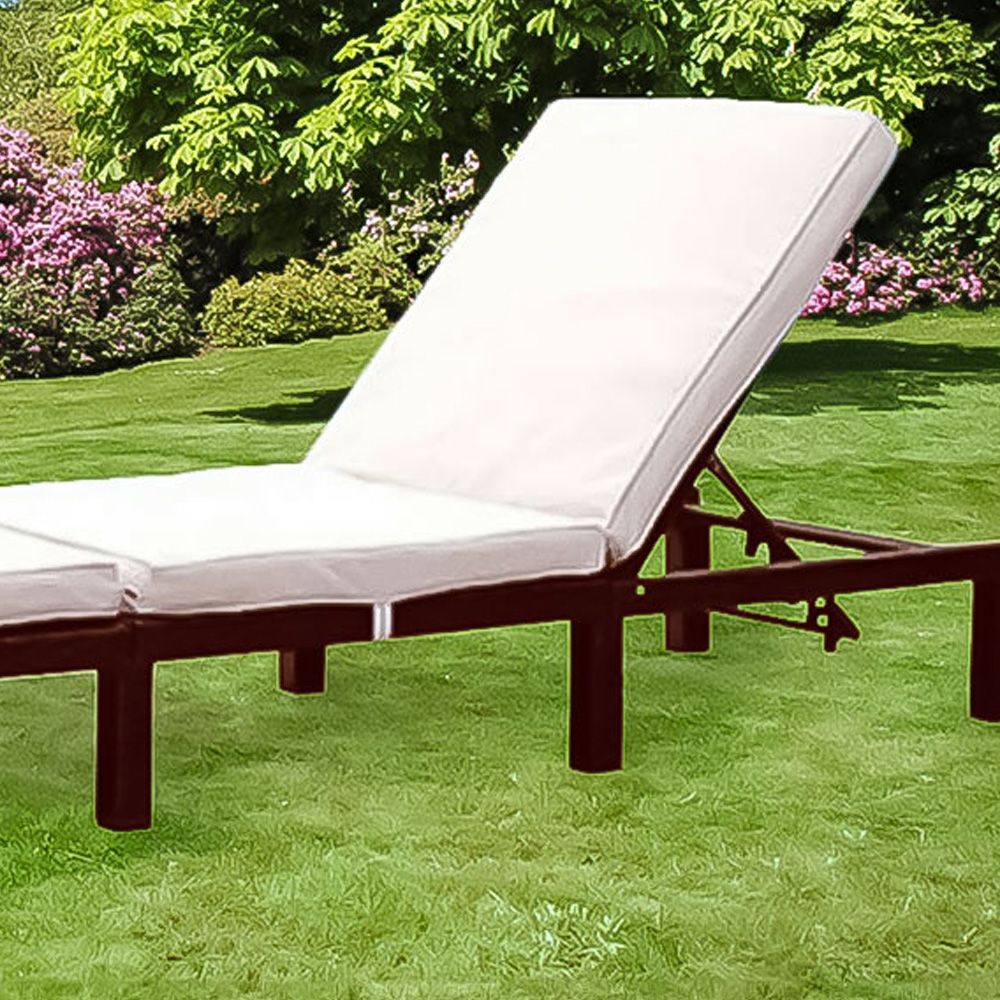 Brooklyn Outdoor Brown Rattan Reclining Sun Lounger Image 2