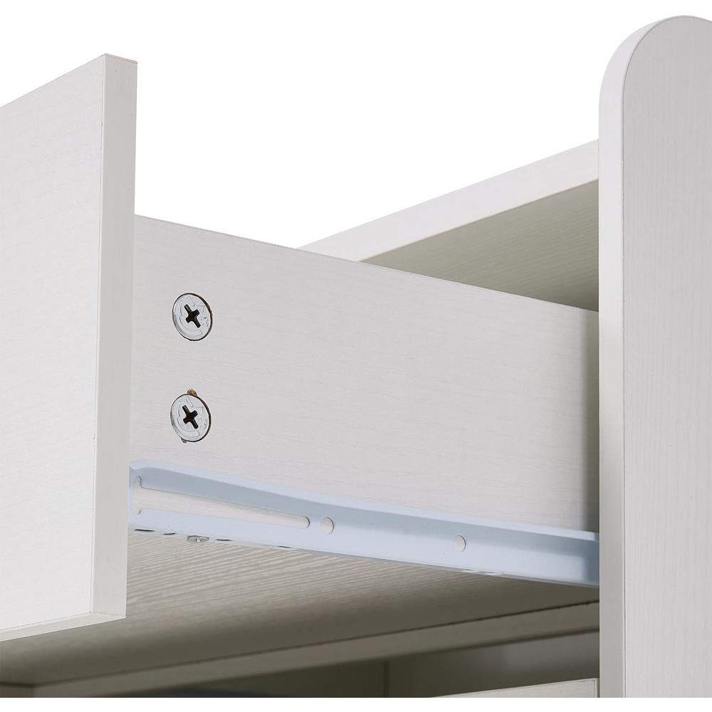 Living and Home 4 Drawer White Embossed Storage Cabinet Image 5