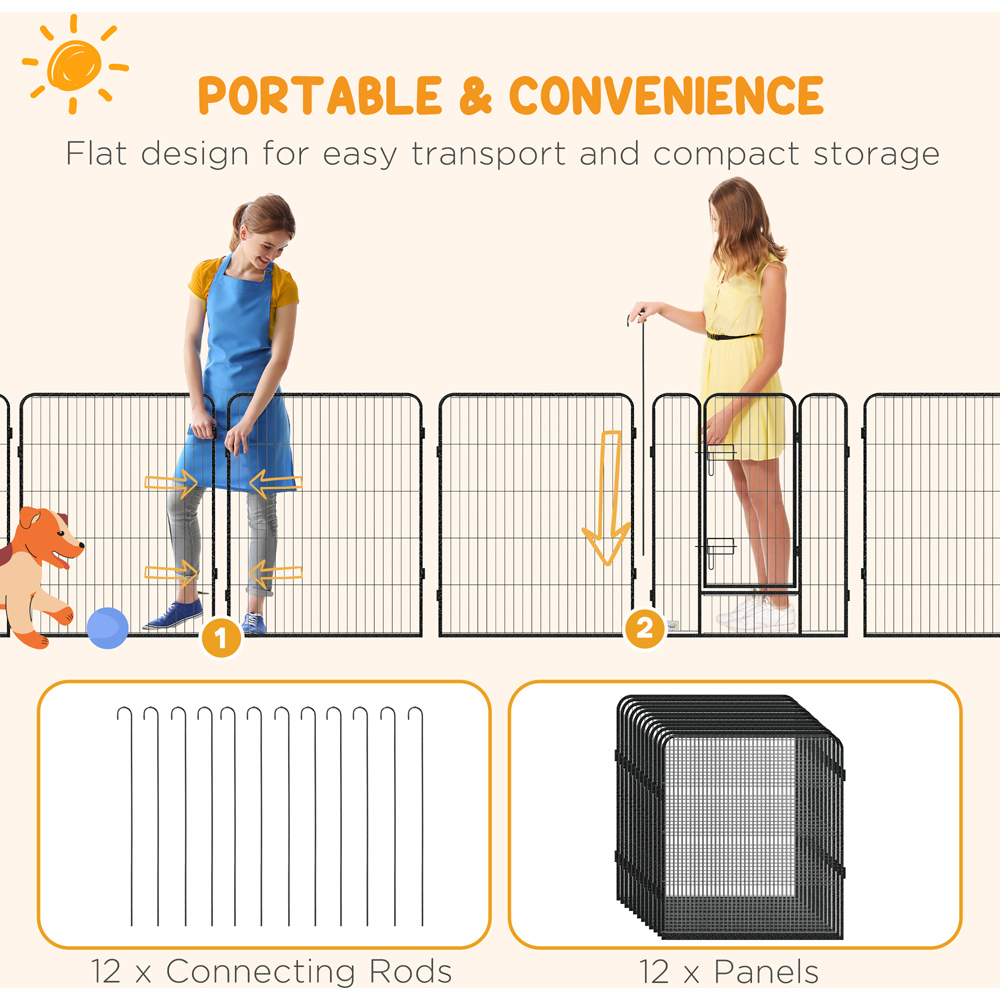 PawHut 12 Panel Heavy Duty Puppy Play Pen Image 6