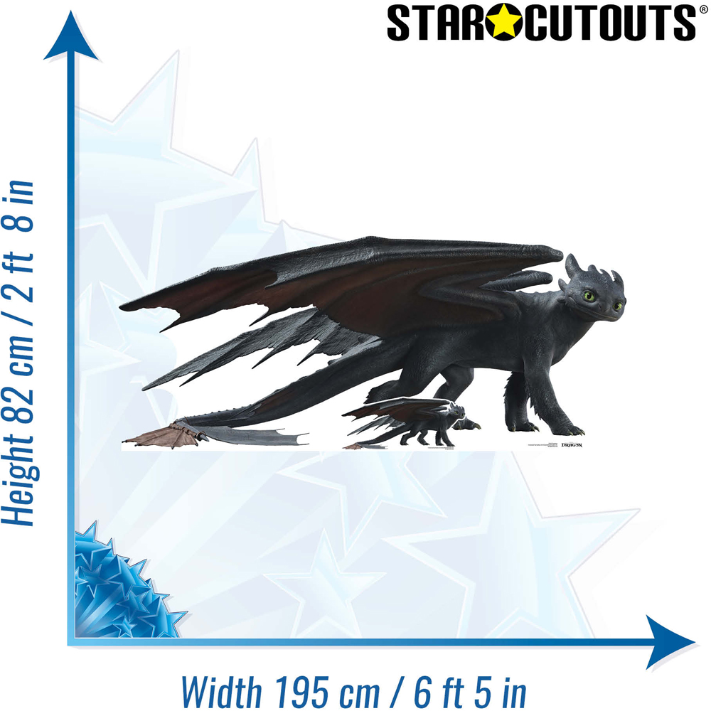 Star Cutouts Toothless Dragon Live Action Cardboard Cutout 2.8ft Image 6