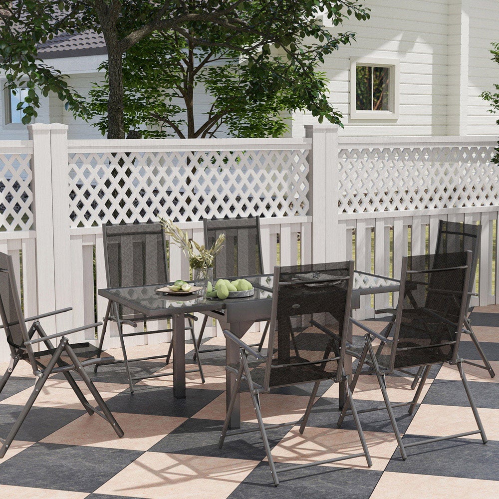 Outsunny 6 Seater Extendable Outdoor Dining Set Image 7