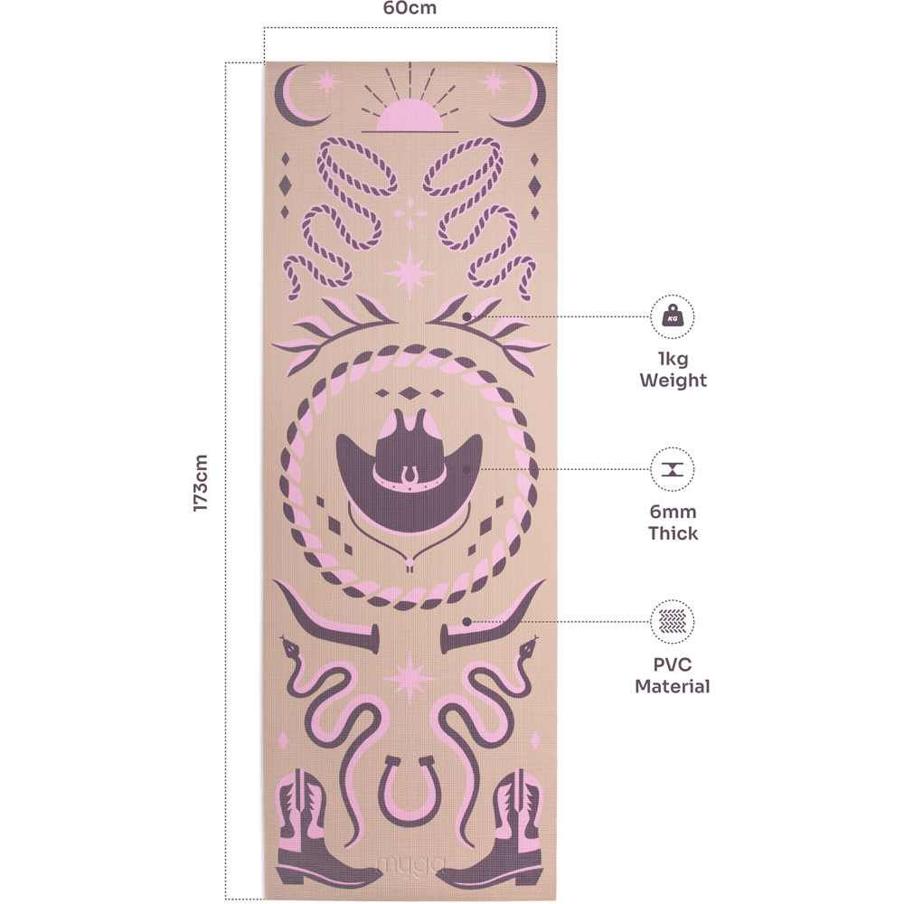 Myga Cowgirl Pattern Yoga Mat Image 3