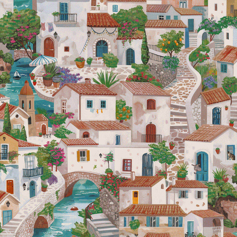 Holden Decor Italian Buildings Multicolour Wallpaper Image 1