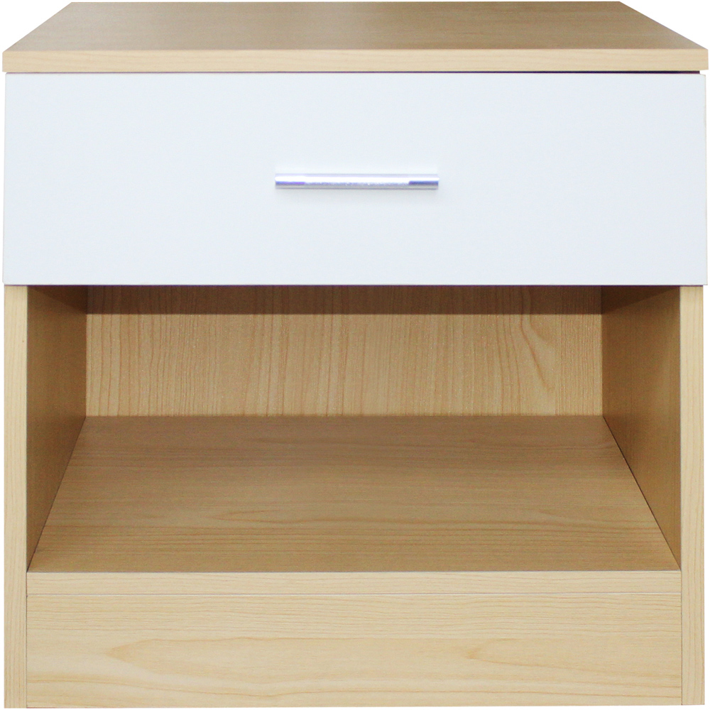 Brooklyn Single Drawer White High Gloss Bedside Table Image 3
