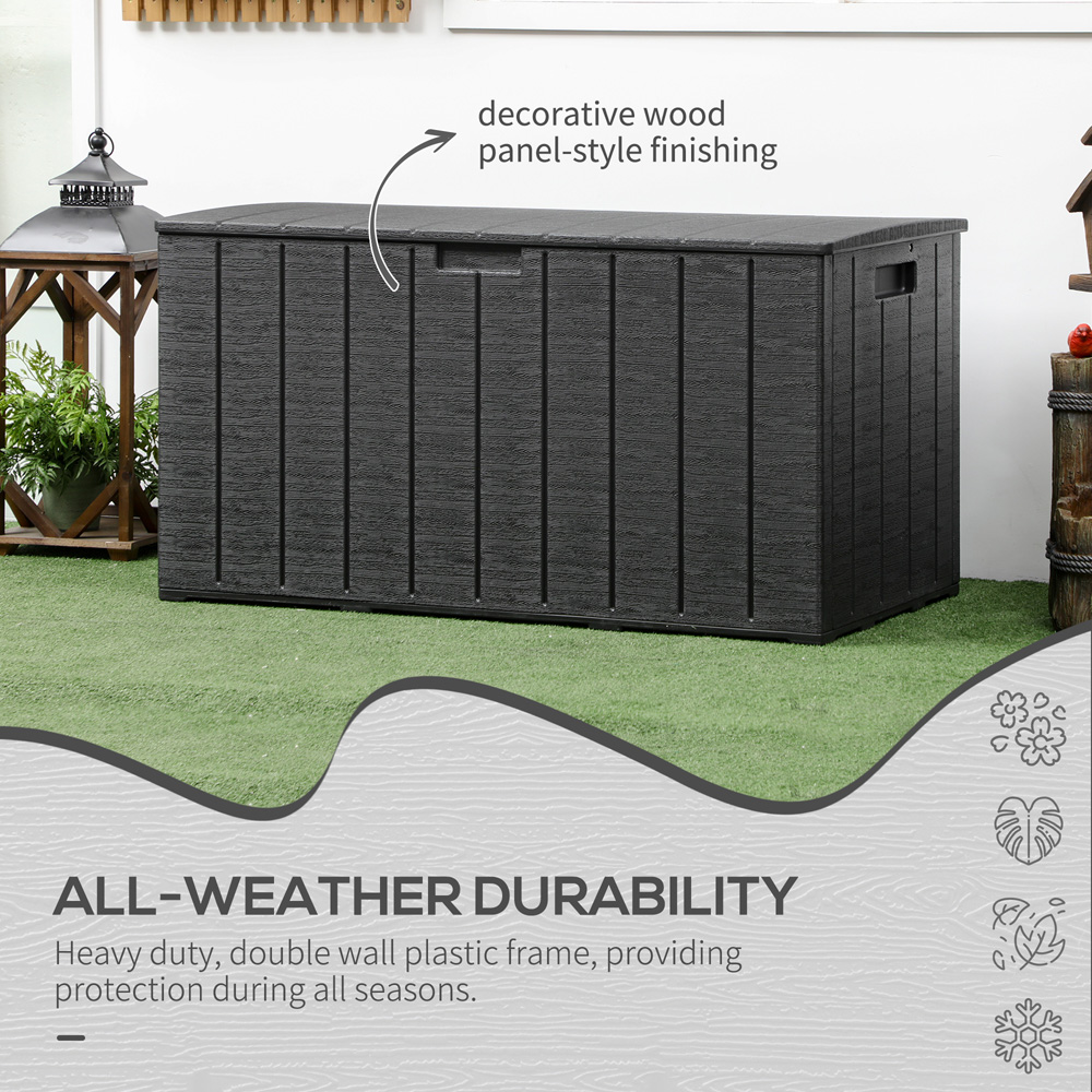 Outsunny 366L Black Extra Large Garden Storage Box Image 7