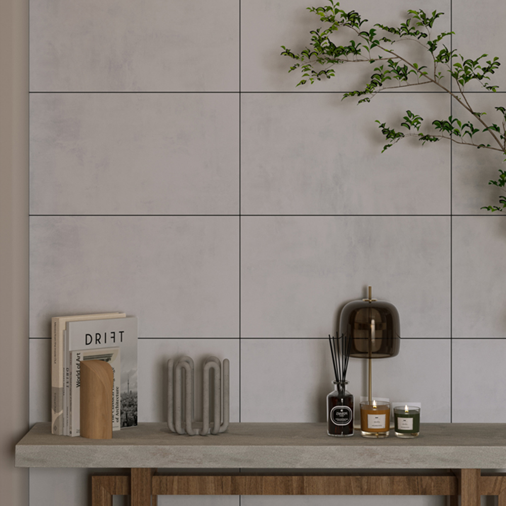 Bien Beton Wave Grey Ceramic Wall Tile 300 x 600mm 9 Pack Image 1