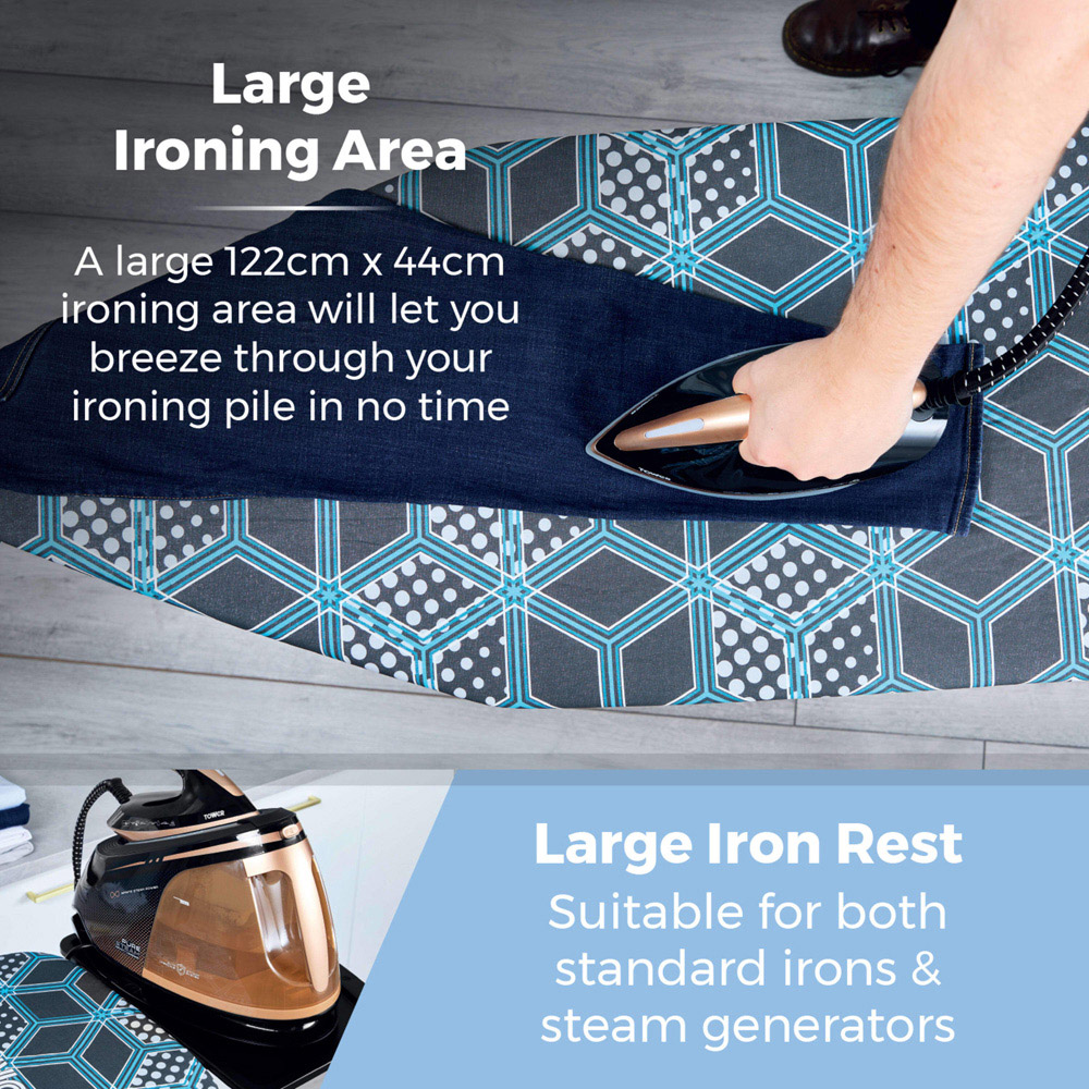 Tower Geo Pro Height Adjustable Oversize Ironing Board Image 8