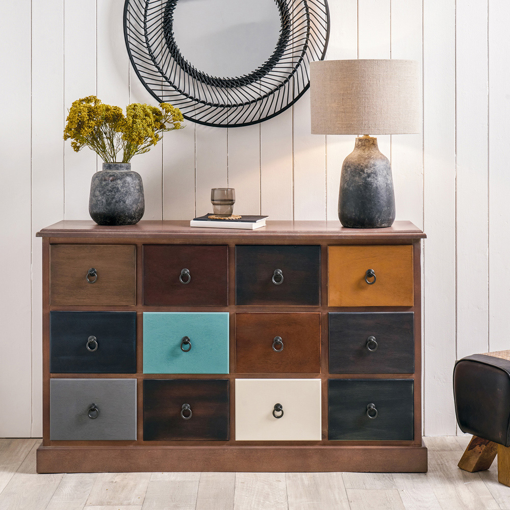 Pacific Lifestyle Loft 12 Drawer Multicolour Pine Wood Chest of Drawers Image 3