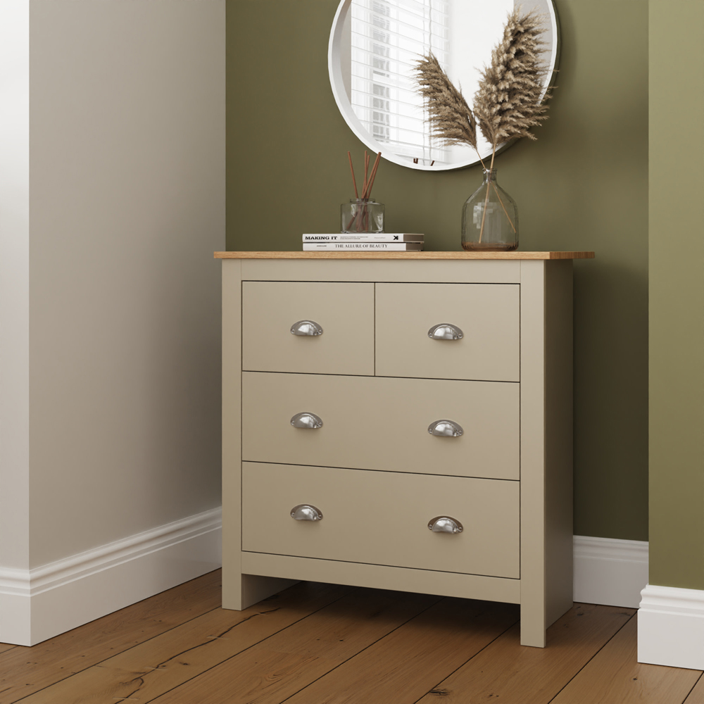 GFW Lancaster 4 Drawer Cream Chest of Drawers Image 8