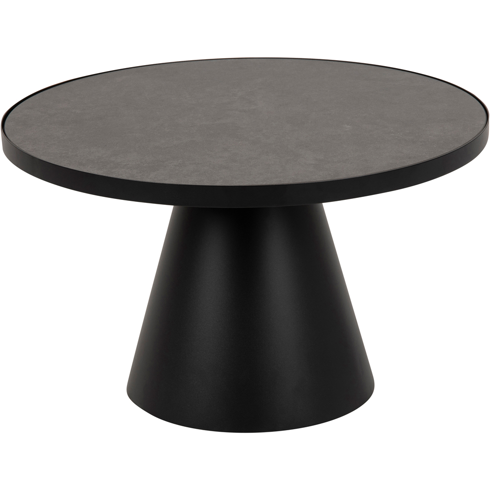 Florence Soli Round Black Ceramic Coffee Table Image 2